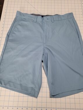 George Light Blue Flat-Front Performance Shorts